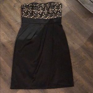 White House Black Market strapless black dress